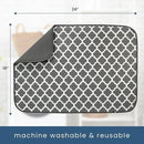 S&T INC. Dish Drying Mat XL, 18” x 24”, Absorbent Microfiber Kitchen Counter Mat, Dish Drying Pad for Dishes, Utensils, Pots and Pans, Extra Large, Pewter Grey Trellis by CozyNest Decor