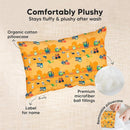 Mini Toddler Pillow with Pillowcase - 9x13 My Little Dreamy Travel Kids Pillow for Sleeping, Toddler Bed, Small, Tiny, Organic Cotton Pillowcase, Soft & Breathable,Kids 2-4 Years Old (Little Builders) by TinyTreasures Baby Boutique