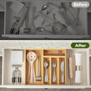 BAMEOS Utensil Drawer Organizer, 5 Slots Silverware Organizers for Kitchen Drawers, Bamboo Flatware Organizer for Knives Cutlery Spoons Forks (Natural) by CozyNest Decor