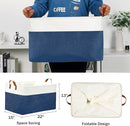 DULLEMELO 2-Pack Extra Large Blanket Basket Fabric Storage Baskets with Handles, Canvas Storage Baskets for Organizing Shelves Closet Toys Books, 22 x 15 x 13 inches(White&Blue) by TinyTreasures Baby Boutique