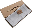 Solino Home Linen Soft Grey Table Runner 72 Inches Long - 100% Pure Linen Hemstitch Table Runner 14 x 72 Inch for Dresser, Dining, Fall, Autumn, Halloween, Thanksgiving - Classic Hemstitch by CozyNest Decor