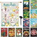12 Pcs Solar Seasonal LED Garden Flags 28 x 40 Inch Double Sided Yard Flags Spring Easter Halloween Fall Thanksgiving Day Decorations Welcome Garden Flag Lawn Yard Outdoor Holiday Decoration by GreenHaven Gardens