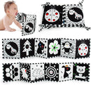 Cawgug Black and White High Contrast Baby Toys for Newborn Brain Development Tummy Time Soft Book Babies 0-3 6-12 Months Montessori Learning Activities Infant and Sensory Visual Stimulation Toys by TinyTreasures Baby Boutique