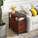 Narrow Side Tables with Charging Station, Narrow End Table with Wooden Drawers, USB Ports and Power Outlets, Nightstand and Bedside Table for Bedroom, End Tables Living Room, Espresso by TinyTreasures Baby Boutique