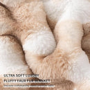 Cozy Faux Fur Throw Blanket for Couch-Warm Fuzzy Throw Blanket, Soft Plush Thick Bubble Blankets for Bedroom and Living Room, Furry Luxury Blanket, 50 x 60, Tie-Dye Brown by CozyNest Decor