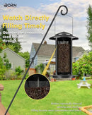 iBorn Bird Feeders for Outdoors, All Metal Mesh Tube, Holding Bird Seed for Outside Feeders,18cm Large Roof, Black, 2.8lb(Seed is not Included) by CozyNest Decor