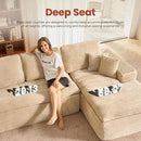ovios 105” Modular Sectional Sofa with Thicken Seat Cushion, Cloud Couch with Deep Seat, Modern L-Shape Sofas Couches with Chaise,Upholstered Couches for Living Room Bedroom,Beige by CozyNest Decor