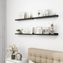 Picture Ledge Shelf, Wood Floating Shelves Set of 4, 24 inch Picture Ledge Shelves, Photo Ledge Nursery Book Shelves Wall Mounted for Living Room Kids' Room Bedroom, Color Black by TinyTreasures Baby Boutique