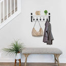 Sorbus Coat Hooks Wall Mount with Shelf – 16 Inch Coat Rack Wall Mount with 5 Heavy Duty Hooks – Floating Wall Shelf with Hooks for Entryway, Bathroom, Bedroom, Kitchen, or Mudroom (White) by CozyNest Decor