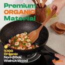 Riveira Walnut Wooden Spoons for Cooking Set of 6 – Natural Walnut Wooden Cooking Utensils, Wooden Spatula, Wooden Spoon - Premium Quality Wooden Utensil Set for Non-Toxic Cooking by CozyNest Decor