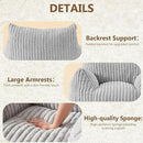 Giant Bean Bag Chairs for Adults Teens, Large Bean Bag Sofa Chairs with Filling Comfy Fuzzy BeanBag Chair with Armrests for Bedroom Living Room Reading (Light Gray, Large) by CozyNest Decor