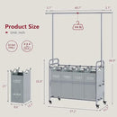 Tajsoon Laundry Sorter with Hanging Bar, 4 Section Rolling Laundry Hamper with Heavy Duty Lockable Wheels, Laundry Sorter Cart for Bathroom & Bedroom, Gray by CozyNest Decor