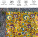 Snycler Boho Throw Blanket for Bed, 100% Organic Cotton Muslin Soft Throw-Yellow Boho Floral Farmhouse Rustic Spring Summer Fall Decor Blanket for Couch Sofa Quilt and Gift, 60" x 80" by CozyNest Decor