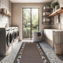 Beverly Rug Outdoor Runner Rug 2x7 Modern Floral Bordered Area Rugs for Indoor and Outdoor Patio Easy to Clean Non Shedding Living Room Porch Garden Washable Outside Carpet (2 x 7 Brown) by CozyNest Decor