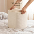 joybest Cube Storage Bins Set of 4, 13inch Cube Baskets Organizer for Nursery, Square Cotton Rope Baskets for Shelves Organizing, Kids Toy, Closet Storage, Beige by TinyTreasures Baby Boutique