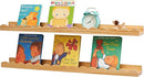Nursery Book Shelves, Scalloped Floating Shelves Set of 2 Solid Pine Wood Wall Mounted Bookshelf with Wave Lip for Bedroom Kids, Toddler Room, Baby Room Natural 36inch by TinyTreasures Baby Boutique