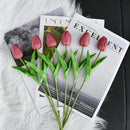 Mandy's Artificial Tulips 20 Stems Mauve PU Faux Flowers for Wedding Home Decor 13.5 Inch by CozyNest Decor