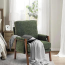 Modern Accent Chair for Living Room Mid Century Arm Chair Upholstered Bedroom Chair Comfy Lounge Chair with Solid Wood Frame, Green by CozyNest Decor