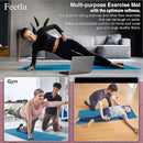 Extra Thick Exercise Yoga Mat with Strap - 2/5 Inch (10MM), Non-Slip Workout Mat for Yoga, Pilates, and Floor Exercises by TinyTreasures Baby Boutique