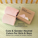 Waterproof Crib Mattress Protector Cover Fitted - 2-Pack Quiet Baby Crib Mattress Pad Sheets, 52" x 28" Soft Quilted Cotton Baby Sheet, Machine Washable, Easy Fit, Durable (Mist Rose/Mavy) by TinyTreasures Baby Boutique