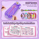 Friendship Bracelet Making Kit for Girls - DIY Bracelets Maker Art and Craft Kits for Kids - Jewelry String braiding Set Toys for Age 6 7 8 9 10 11 12 Year Old Girl Christmas Birthday Gifts - Purple by TinyTreasures Baby Boutique