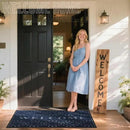 Yimobra Welcome Mat Outdoor Indoor, All-Season Waterproof Front Door Mat Outside Entrance, All-Weather Heavy Duty Non-Slip Doormat, Low Profile Porch Patio Entrance Mats, 60x36, Blue by CozyNest Decor