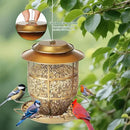 Bird Feeder for Outdoors, Funnel Style Wild Finch Feeders for Outside Hanging Courtyard Bird Watching, Metal Birdfeeder with Lid Fixing Buckle, 3Lbs Capacity by CozyNest Decor