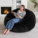 Hobestluk Bean Bag Chairs Large Bean Bag Couch for Adults Stuffed Sofa Chair Comfy Giant Bean Bag Chair with Spacious Design for Reading, Playing or Relaxing (Black) by CozyNest Decor