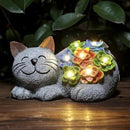 Otdair Solar Garden Decor Cat, Cat Lover Gifts with Succulent and 7 LED Lights for Outside,Outdoor Solar Lights for Yard, Garden and Patio, Unique Gift for Women by CozyNest Decor