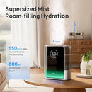 Dreo 8L Smart Humidifier Large Room 600ft², 80H Runtime Supersized Warm and Cool Mist Humidifiers for Bedroom Baby, 28dB Quiet Air Humidifier for Plants Indoor, Home, Whole House, Silver, HM717S by TinyTreasures Baby Boutique