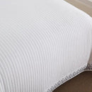 MarCielo 3-Piece 100% Cotton White Striped Quilt Set with Botanical Edge Embroidery TC(Sakura White,King(106" X 98")) by CozyNest Decor