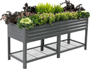 Elevated Raised Garden Bed-V Series, 2' x 6' Garden Beds with Legs & Storage Rack for Patio Porch, 1000 Lbs Weight Capacity, Outdoor Planter Boxes for Gardening Herbs Vegetables Flowers, Modern Gray by GreenHaven Gardens