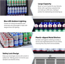 24" Beverage Refrigerator & Cooler, 180 Cans Under Counter Fridge with Lock, Glass Door & Powerful Cooling Compressor - Quiet, Built-in/Freestanding Drink Fridge by CozyNest Decor
