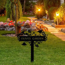Customized Metal Birds and Flowers, Personalized Garden Sign with Stake, Gardening Decor for Outdoor, Patio and Farmhouse Decorations by CozyNest Decor