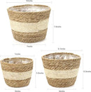 Athaliah Plant Basket, 3 PCS Plant Baskets Indoor with Plastic Liner, Water Hyacinth and Corn Stalk Woven Planters Flower Basket, Planter Basket for Rustic Home Floor Potted Pots Decor by CozyNest Decor