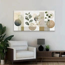 Boho Green Wall Art Mid Century Canvas Wall Art Decor Set Bohemian Abstract Wall Decor Modern Geometric Wall Painting Neutral Botanical Art Print Picture Living Room Bedroom Office Artwork 24"X 48" by CozyNest Decor