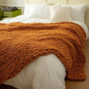 WESHIONGOO Chunky Knit Blanket Throw 50"×60" Knitted Throw Blankets for Couch Bed Fall Throw Blanket Fluffy Soft Blanket with Jumbo Chenille Yarn Thick 100% Handmade (Burnt Orange) by CozyNest Decor