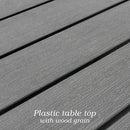Outdoor Dining Table with 1.6" Umbrella Hole, Picnic Table Plastic Square Backyard Bistro Table Outdoor Dining Table for Garden, Poolside, Backyard, Black, 37x37inch by GreenHaven Gardens