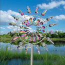 Unique and Magical Metal Windmill, 2Pcs Wind Spinners, 3D Wind Powered Kinetic Sculpture, Stainless Steel Wind Spinners, Wind Mill for Yard and Garden (2PCS-Colorful) by CozyNest Decor