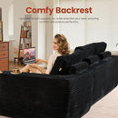 ovios 105” Modular Sectional Sofa with Thicken Seat Cushion, Cloud Couch with Deep Seat, Modern L-Shape Sofas Couches with Chaise,Upholstered Couches for Living Room Bedroom,Black by CozyNest Decor