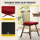 downluxe Indoor Chair Cushions for Dining Chairs, Soft and Comfortable Textured Foam Kitchen Chair Pads with Ties and Non-Slip Backing, 16" x 16" x 2", Red, 4 Pack by CozyNest Decor