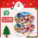 Christmas Puzzles for Kids Ages 4-6, Kids Puzzles with Santa Claus & Snowman,70 Piece Round Large Floor Puzzles for Kids Ages 3 4 5 6 7 8, Educational Toy Gift Jigsaw Puzzles for 5 Year Old Boys Girls by TinyTreasures Baby Boutique