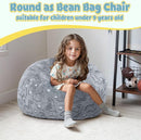 Kids Bean Bag Chair Turn into Beanbag Bed, Dinosaur Toddler Bean Chair for Girl Boy Sleeping, Lazy Children Bean Bags with Filler, Convertible Child Floor Mattress, Grey Dino by TinyTreasures Baby Boutique