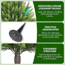 31" Artificial Cedar Topiary Ball Trees with Ground Spike,2 Pack Fake Pine Shrubs Bushes, UV Resistant Faux Evergreen Cypress Tree Plants for Indoor Outdoor Planters Front Porch Garden Decor by GreenHaven Gardens