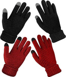 Geyoga 2 Pairs Women's Winter Touch Screen Gloves Soft Warm Fleece Lined Knit Elastic Cuff Winter Texting Gloves by TinyTreasures Baby Boutique