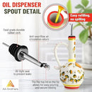 15Oz Ceramic Handmade Oil Dispenser with 3 olive design by CozyNest Decor