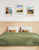 HesenDot Natural OAK Wood Framed Wales Wall Art,12x16in Tŵr Mawr Lighthouse Seascape Canvas Wall Print Posters, Classic Urban Landmark Wall Decor for Living Room, Bedroom, Office Gallery Set of 1 by CozyNest Decor