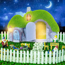 Garden Statues Outdoor Decor - Fairy House with Waterproof Solar Lights Resin Figurines for Yard Lawn Porch Outside Ornament or Garden Gift by GreenHaven Gardens