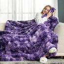 Cozy Bliss Faux Fur Throw Blanket for Couch, Fuzzy Soft Plush Thick Bubble Blanket for Sofa Bedroom Living Room, 60 * 80 Inches Tie-dye Purple by CozyNest Decor
