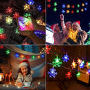 Solar Christmas Snowflake String Lights 100 LED 39 FT Outdoor Waterproof Fairy Lights with 8 Lighting Modes for Wedding, Party, Tree, Room, Garden, Patio, Yard, Home, Multicolor by GreenHaven Gardens